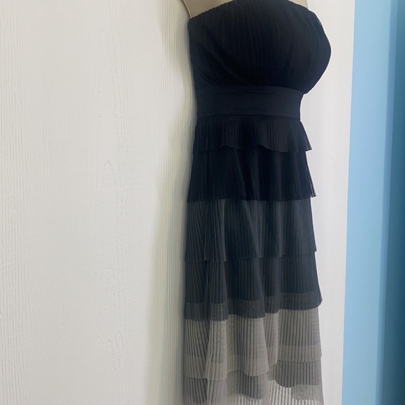 American Rag - Strapless Ruffled Layered  Black And Gray Dress Size Small - Picture 4 of 14